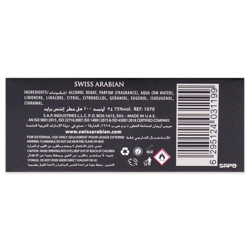 Swiss Arabian Intense Pride - Luxury Products From Dubai - Long Lasting, Addictive Personal EDP Spray Fragrance - Seductive Signature Aroma - 3.4 Oz - Medaid International