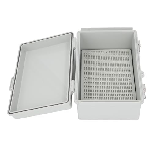 175x275x110mm ABS Plastic Electrical Junction Box Weatherproof Dustproof Enclosure with Hinged Cover Mounting Plate Wall Brackets for Projects Sprinkler Control - Medaid International