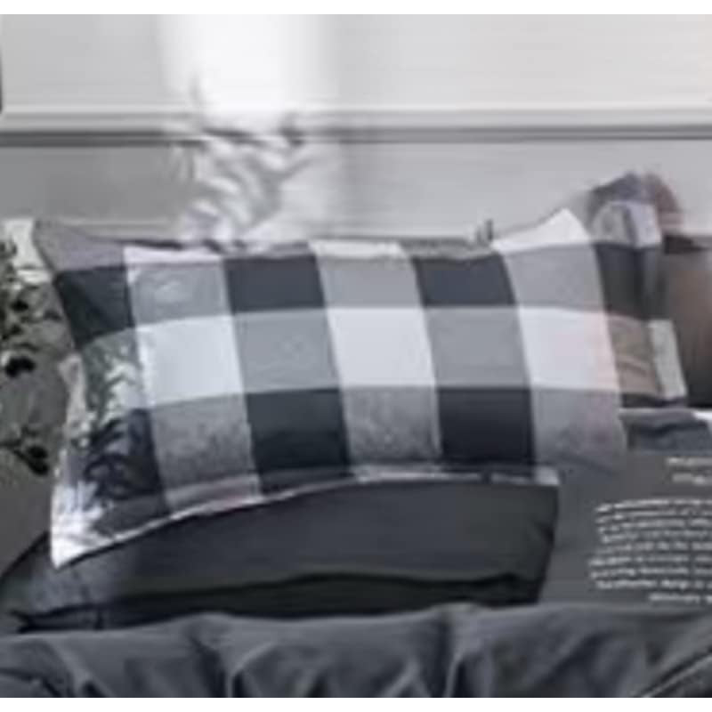 Golden Home King Size Bedsheet 6pcs One Set, High Cotton Quality Bedding Set Duvet Cover (King Size, Grey＆White) - Medaid