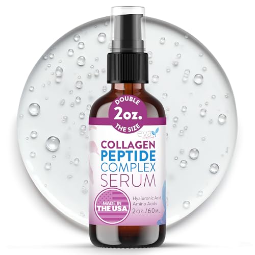 Collagen Peptide Serum for Face – Anti Aging Facial Treatment with Peptides & Hyaluronic Acid – Gentle Formula for Sensitive Skin, Microneedling Pen, Derma Roller, Skin Firming & Hydrating (2 Oz) - Medaid International