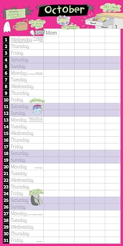 Mom's Family Wall Calendar 2024-2025: 17-Month Calendar August 2024-December 2025 - with stickers! - Medaid International