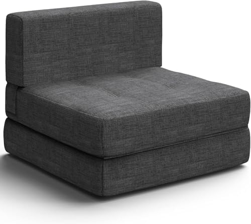 Sleeper Sofa Bed Memory Foam Futon Convertible Chair Bed Modern Fabric Perfect for Living Room Apartment or Loft (Blue(Large))|B0DS9847XC