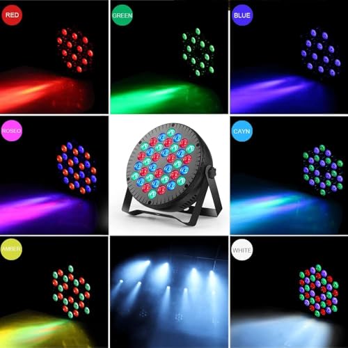 Mosfiata - RGB 36 LED Par Lights, Sound Activated, DMX Control, 7 Modes