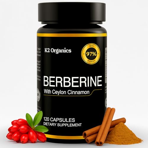 Berberine with Ceylon Cinnamon 1200mg – 97% Purity- Non-GMO, Gluten-Free, Lab-Tested Vegan Berberine Supplement (120 Count) - Medaid International