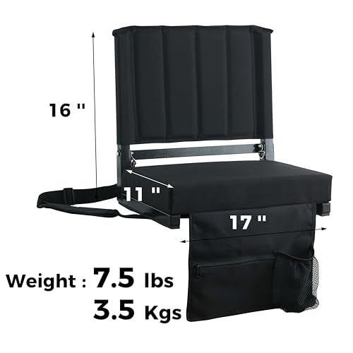 SPORT BEATS Stadium Seats with Back Support Bleacher Chairs with Back and Cushion Thick Padded Bleacher Seats Includes Shoulder Strap|B09GS5LVTJ