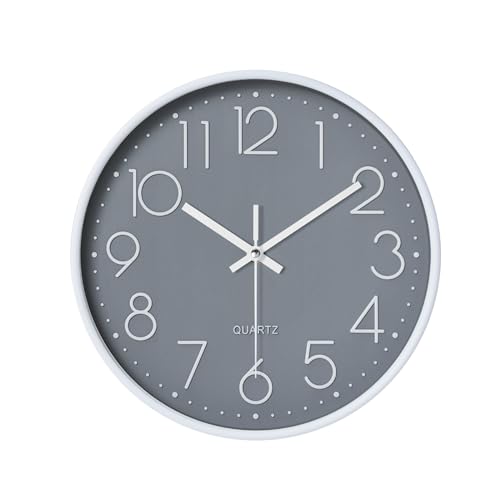 Surpn - Silent Non-Ticking 8-Inch Wall Clock, Battery Operated, Modern Design