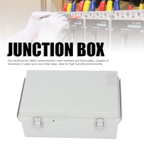 175x275x110mm ABS Plastic Electrical Junction Box Weatherproof Dustproof Enclosure with Hinged Cover Mounting Plate Wall Brackets for Projects Sprinkler Control - Medaid International