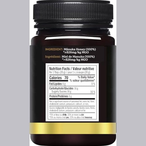 Manuka Honey UMF 20+ MGO 826+ 100% Pure New Zealand Raw, Unfiltered Certified Award Winning Silky Smooth Taste & Texture 17.6 Oz - Medaid International