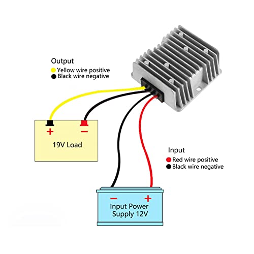 Zaweliyo - Waterproof DC12V to DC19V Boost Converter, 8A, 152W Output