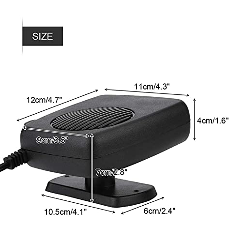 Tyenaza - 12V 150W Car Fan Heater, Portable 2-in-1 Demister & Defroster