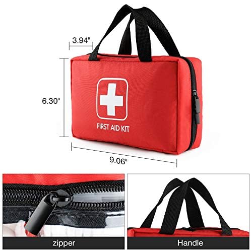 First Aid Kit - Trauma Kit with Essential Emergency Medical Supplies, Waterproof Travel First Aid Kit, Simple and Portable Emergency Kit for Home, Dorm, Outdoor, Car (Bright red)