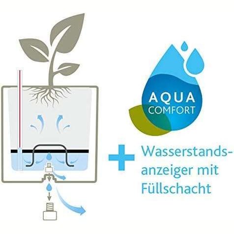 EMSA -‎517589- Indoor Flower Pot – self-watering system & water level indicator – Granite