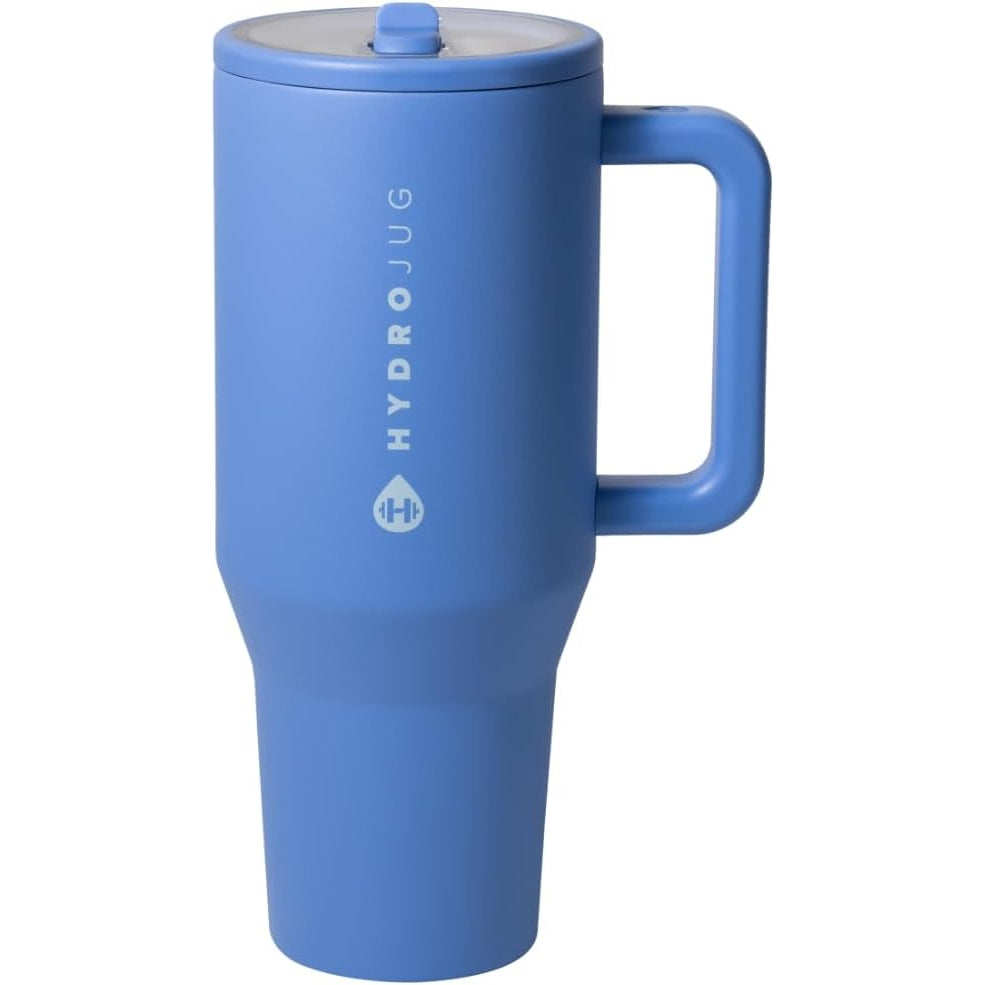 HydroJug Traveler - Modern 40 oz Tumbler with Handle & Simple Flip Straw - Car Cup Holder Friendly, Leak Resistant Water Bottle-Reusable Insulated Stainless Steel & Rubber Base - Gifts for Women & Men - Medaid International