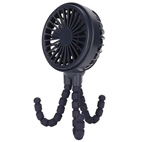 Septpenta - Rechargeable Mini Desktop Fan with Flexible Tripod, 3 Speeds, 360° Rotation, Quiet Operation