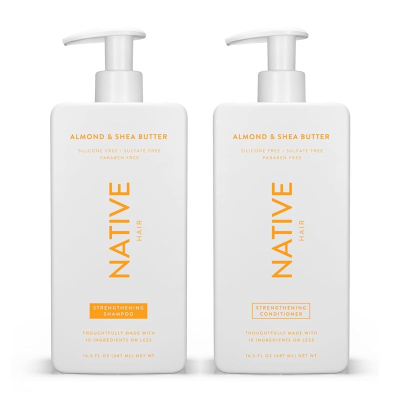 Native Shampoo and Conditioner Set | Sulfate Free, Paraben Free, Dye Free, with Naturally Derived Clean Ingredients| 16.5 oz (Coconut & Vanilla, Moisturizing), 2, 1.3 ounces - Medaid International