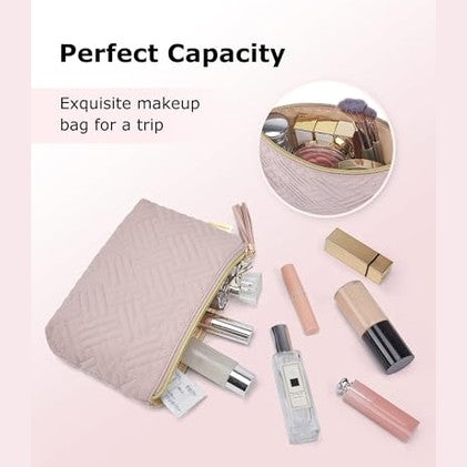 Bagsmart - Elegant Small Cosmetic Bag, Waterproof Makeup Organizer, Zipper Pouch, Great Gift for Women