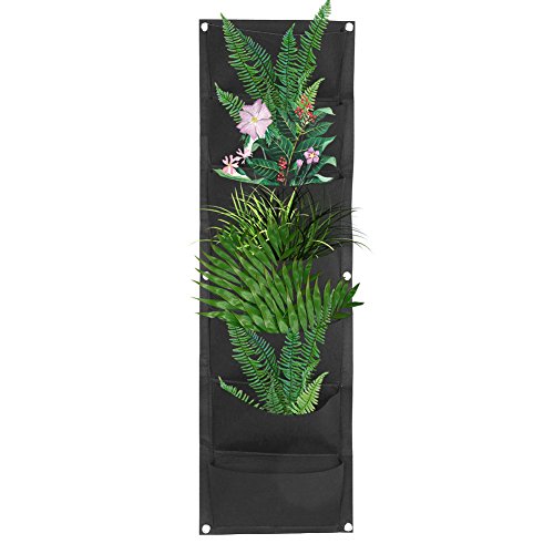 Aramox - Felt Wall Vertical Garden Pockets, 7 Pockets for Indoor/Outdoor Use