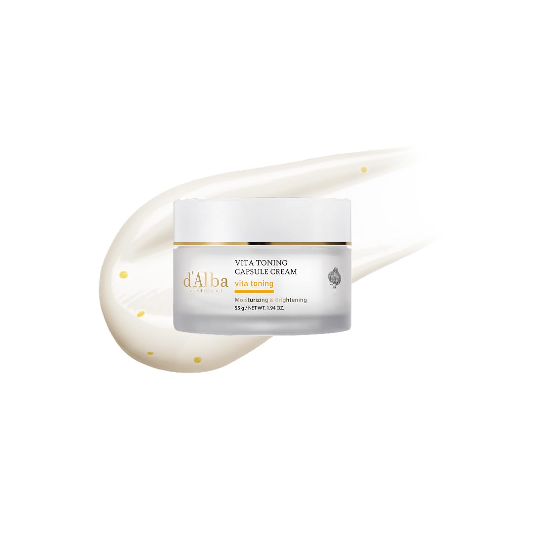 d'alba Piedmont Vita Toning capsule Cream, Deep Hydration Face Moisturizer, Glass Skin with Vita-Cera Oil Capsules, Deep Hydration Face Moisturizer (1.94 oz.) - Medaid International