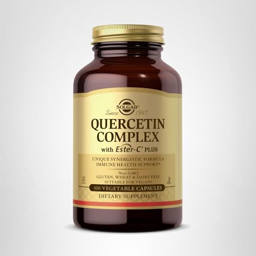 Solgar Quercetin Complex with EsterC Plus Vegetable Capsules Supports Immune Health Antioxidant Gentle on the Stomach Vitamin C NonGMO Vegan Gluten Free Dairy Free 50 Servings, Standard Packaging, 100 Count - Medaid International
