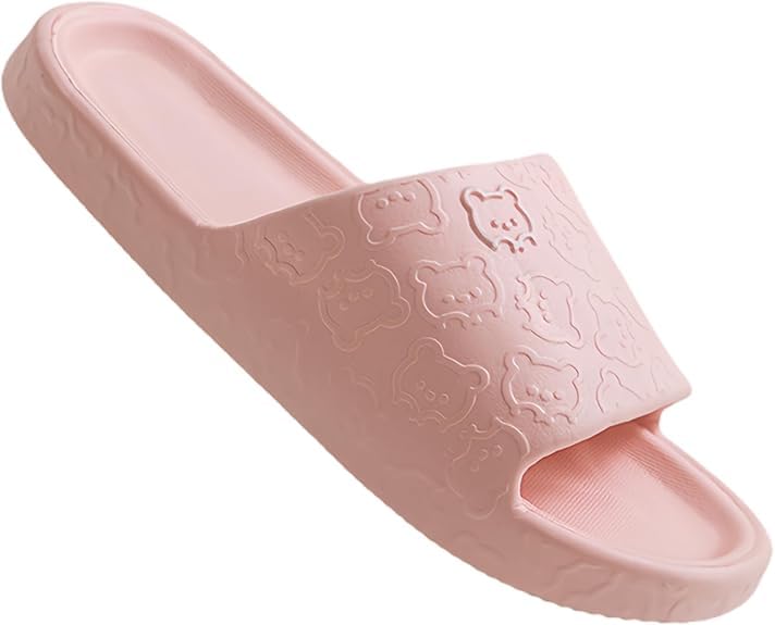 TERRIFI Unisex Bathroom Shower Anti-slip Lightweight Slipper,Sandals Slipper for Women and Men,Indoor Slippers, Bathroom Pool Non-Slip or Home Pool Dorm Spa Beach and Travel, Size 36-37, Pink