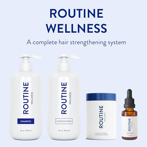 Routine Wellness Hair Growth Supplement - Clinically Tested for Thicker, Fuller Hair - Reduces Wrinkles, Fine Lines - Gluten Free, Ideal for Women & Men with Thinning Hair - 1 Bottle, 30 Day Supply - Medaid International