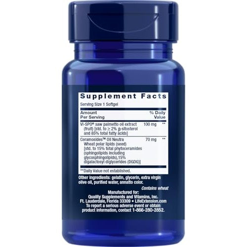 Life Extension Hair Growth for Women, hair growth supplement, fullness and density, Ceramosides™, VI-SPO®, non-GMO, 1-daily, gluten-free, 30 softgels - Medaid International