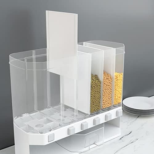 6-Grid Wall-Mounted Dry Food Dispenser – Airtight Kitchen Organizer