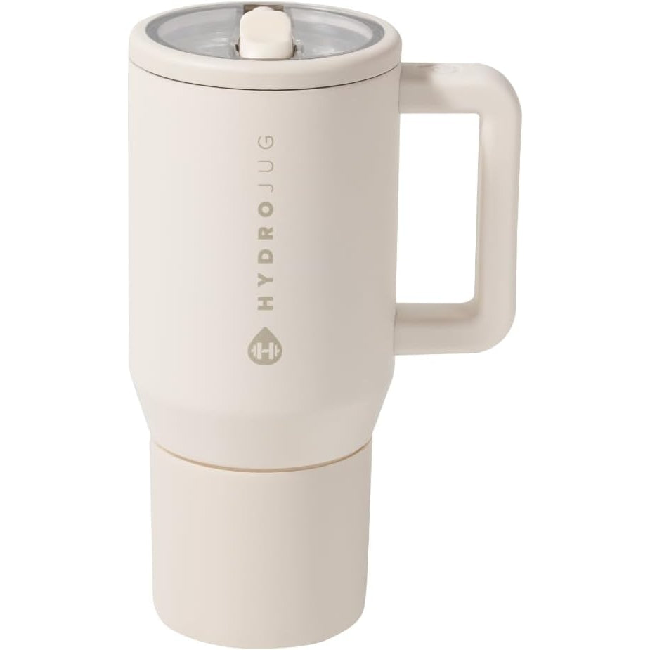 HydroJug Traveler - Modern 40 oz Tumbler with Handle & Simple Flip Straw - Car Cup Holder Friendly, Leak Resistant Water Bottle-Reusable Insulated Stainless Steel & Rubber Base - Gifts for Women & Men - Medaid International