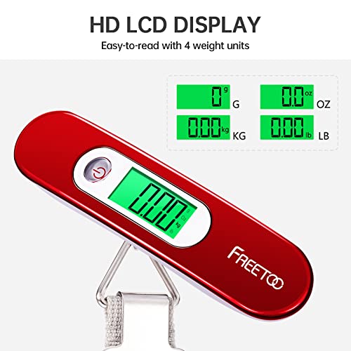 Freetoo - Portable Digital Luggage Scale with Tare Function, 110 lb Capacity