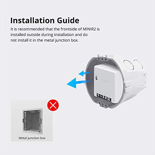 Sonoff - Mini R2 Smart WiFi Light Switch, 10A, Works with Alexa & Google Home