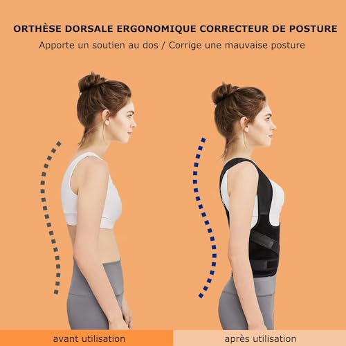 Feelyhee - Back Concealer for Men & Women, Posture Support, Pain Relief, Adjustable Design