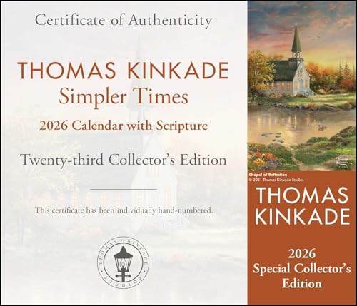 Thomas Kinkade Collector's Scripture Edition 2026 Deluxe Wall Calendar + Print - Medaid International