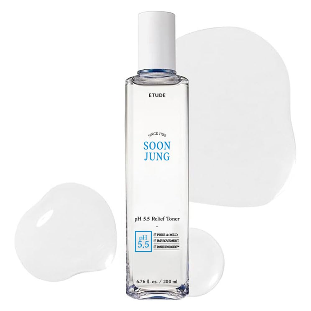 ETUDE SoonJung pH5.5 Relief Toner, Toner for Face, Hydrating Toner for Sensitive Skin, Vegan Face Toner, Panthenol, Madecassoside, Moisturizer, Korean Skin Care, Korean Toner, Beauty (6.76 Fl Oz) - Medaid International
