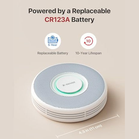 X-Sense - Smart Wi-Fi Smoke Detector with Voice Alerts & 17 Locations