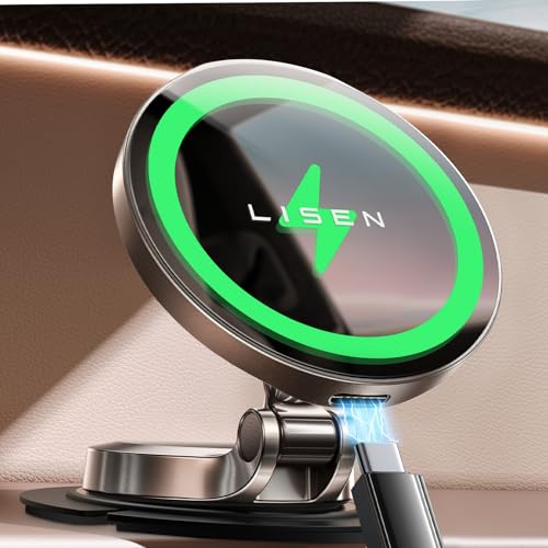 Lisen - 15W Fast Charging MagSafe Car Mount Charger for iPhone 15 Pro Max