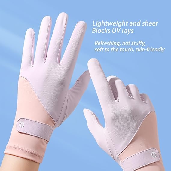 KASTWAVE Women's UPF 50+ Driving Gloves - Full Finger, Touchscreen & Non-Slip, Sun/UV Protection, Cooling Breathable for Steering Wheel, Riding, Hiking & Summer Outdoors