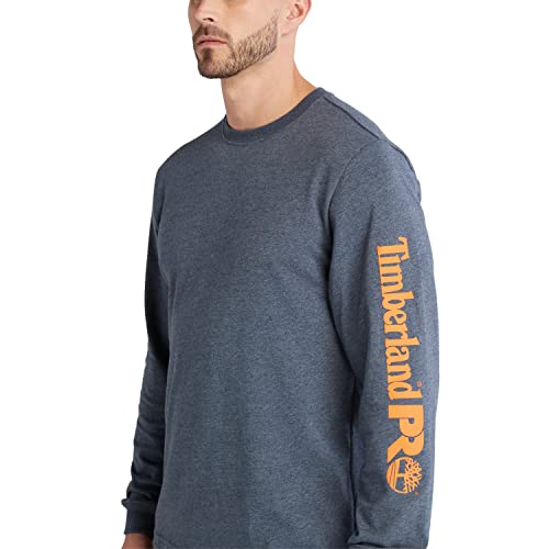 Timberland PRO Men's Core Logo Long-Sleeve T-Shirt, Black Iris Heather, Extra Large - Medaid International