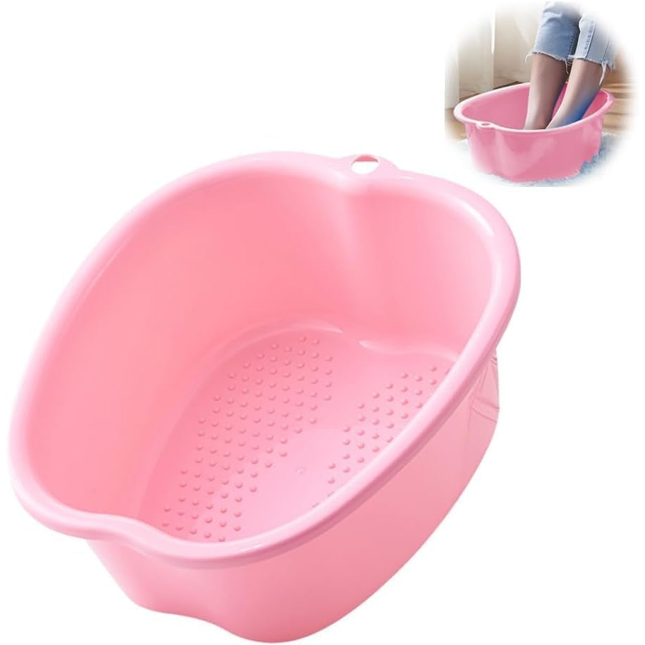 Foot Bath Foot Soaking Bath Basin Extra Large Foot Soaking Tub Bath Basin Pedicure Bowl for Home Spa Treatment Pedicure and Massager Dead Skin Remover (Pink-1pc) - Medaid