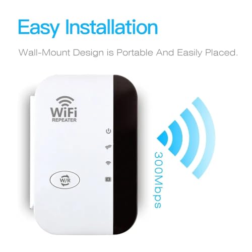 AMZ - 300Mbps WiFi Repeater, 2.4GHz Signal Booster with WPS & Ethernet Port