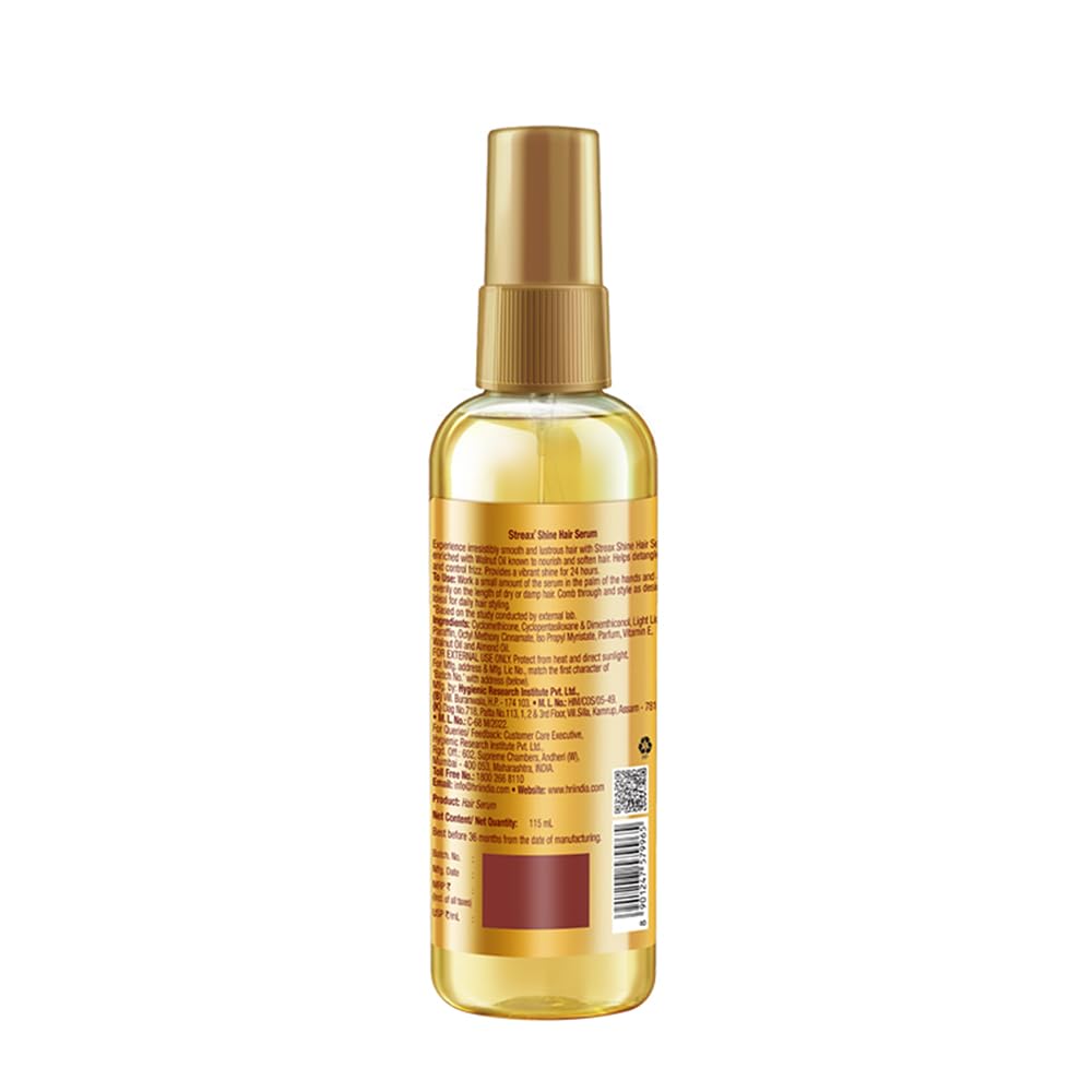 Streax Hair Serum Enriched with Walnut Oil Gives Frizz-free Satin Smooth Hair 90 ML - Medaid International