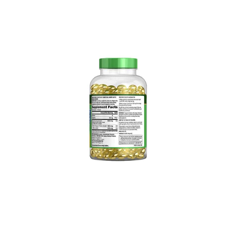 Finest Nutrition Half-the-Size Fish Oil 1200 mg, Softgels, 200 ea - Medaid International