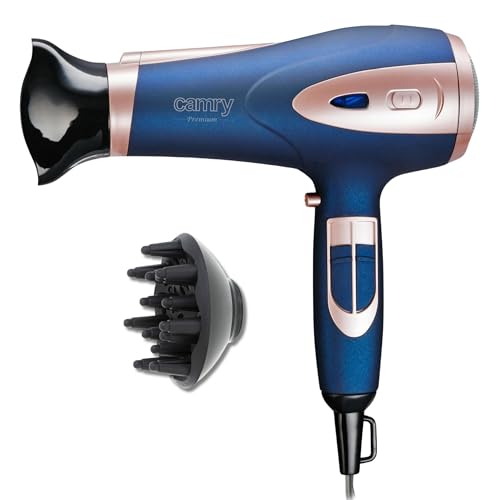 Camry - 2400W Ion Hair Dryer with 3 Heat Settings, Cold Air Function, Diffuser