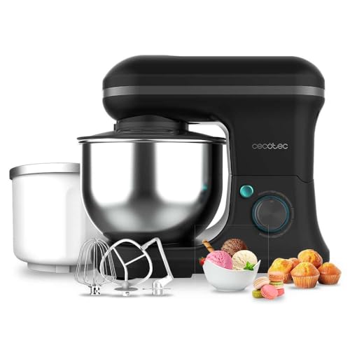 Cecotec - Cecomixer Merengue 5L Ice-Cream Kneader Mixer, 1200W Power, Black