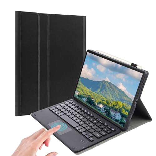 Leleyo - Touchpad Keyboard Case for Galaxy Tab A 10.1, Magnetic Smart Cover, Removable Bluetooth Keyboard, Sleek Black Design