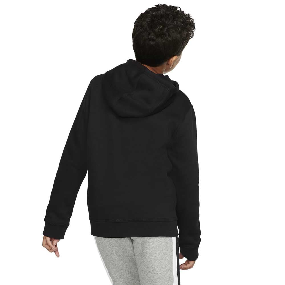 Nike Boy's NSW Club Full Zip Hoodie, Black/Black/White, Large - Medaid International
