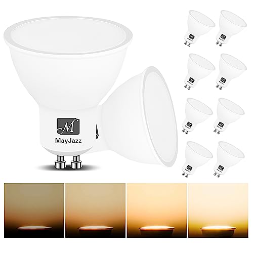 MayJazz - 7W GU10 LED Warm White Dimmable Bulb, 2700K, 600 LM, Pack of 10