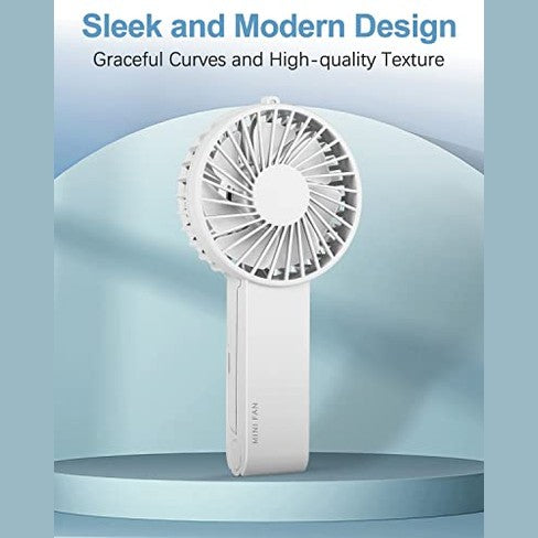 Yardout - 3-Speed Handheld Fan, Portable USB Rechargeable, Mini Travel Fan
