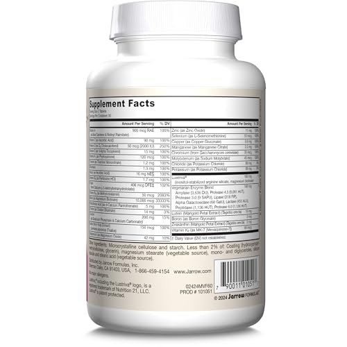 Jarrow Formulas Women's Multi+ Lustriva Hair Growth for Women, Vitamin A, D, Zinc & Lutein, 60 Tablets, 30 Day Supply - Medaid International
