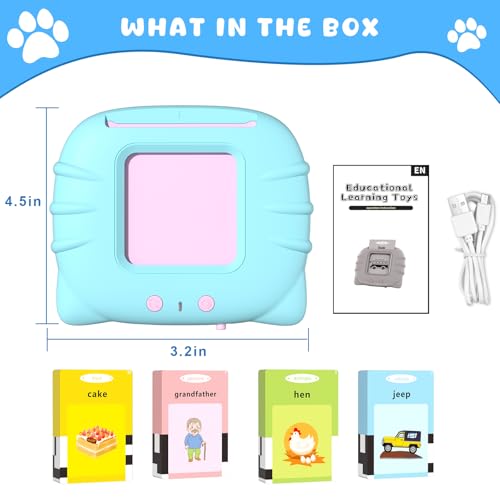 Zmkhjgj - Talking Flash Cards for Toddlers - Montessori Learning Toy - Animal & Food Themes