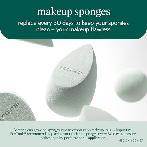 EcoTools Blurring Blender Makeup Sponge, Makeup Blending Sponge For Blurred Skin, For Liquid & Cream Foundation, Cloud Coverage Memory Foam, Eco Friendly, Latex Free, Cruelty-Free & Vegan 1 Count - Medaid International